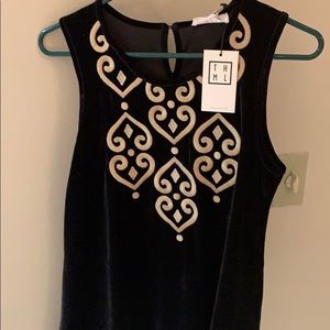 NWT. Black velvet dressy tank